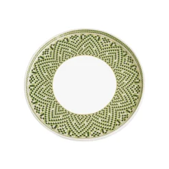 CERAMIC Ravenna Salad Plate Set of 4 Green & Gold