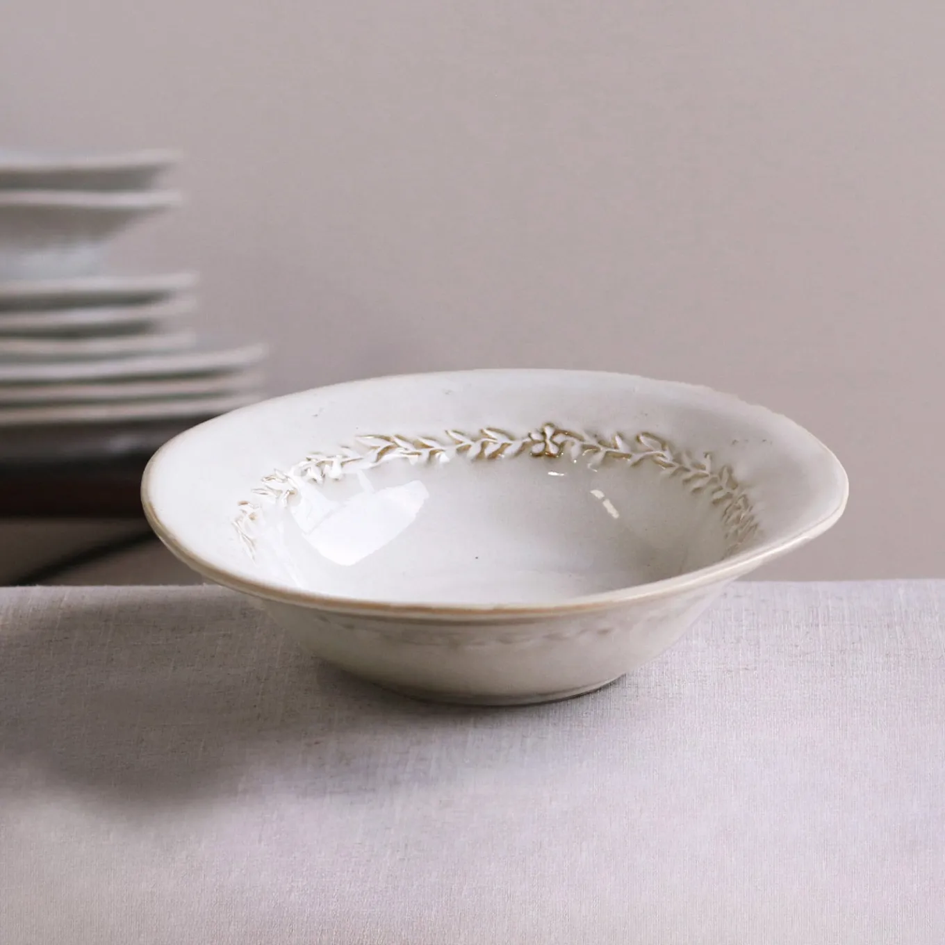 CERAMIC Valentina Soup Bowl Set of 4 (Dusty White)