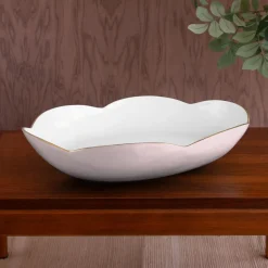 ENCANTO Amelia Extra Large Oval Bowl Camellia and White