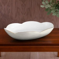 ENCANTO Amelia Extra Large Oval Bowl Cream and White