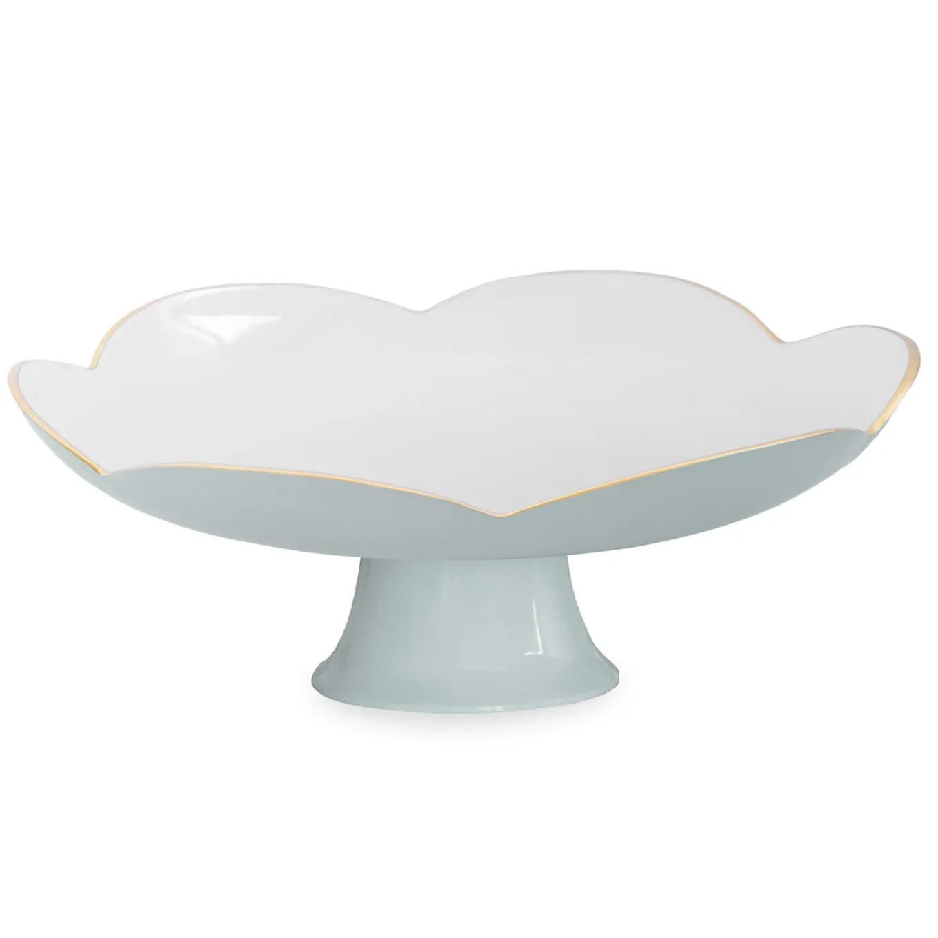 ENCANTO Amelia Pedestal Cake Plate Slate and White