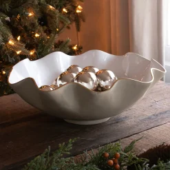ENCANTO Carola Extra Large Bowl (Cream and White)