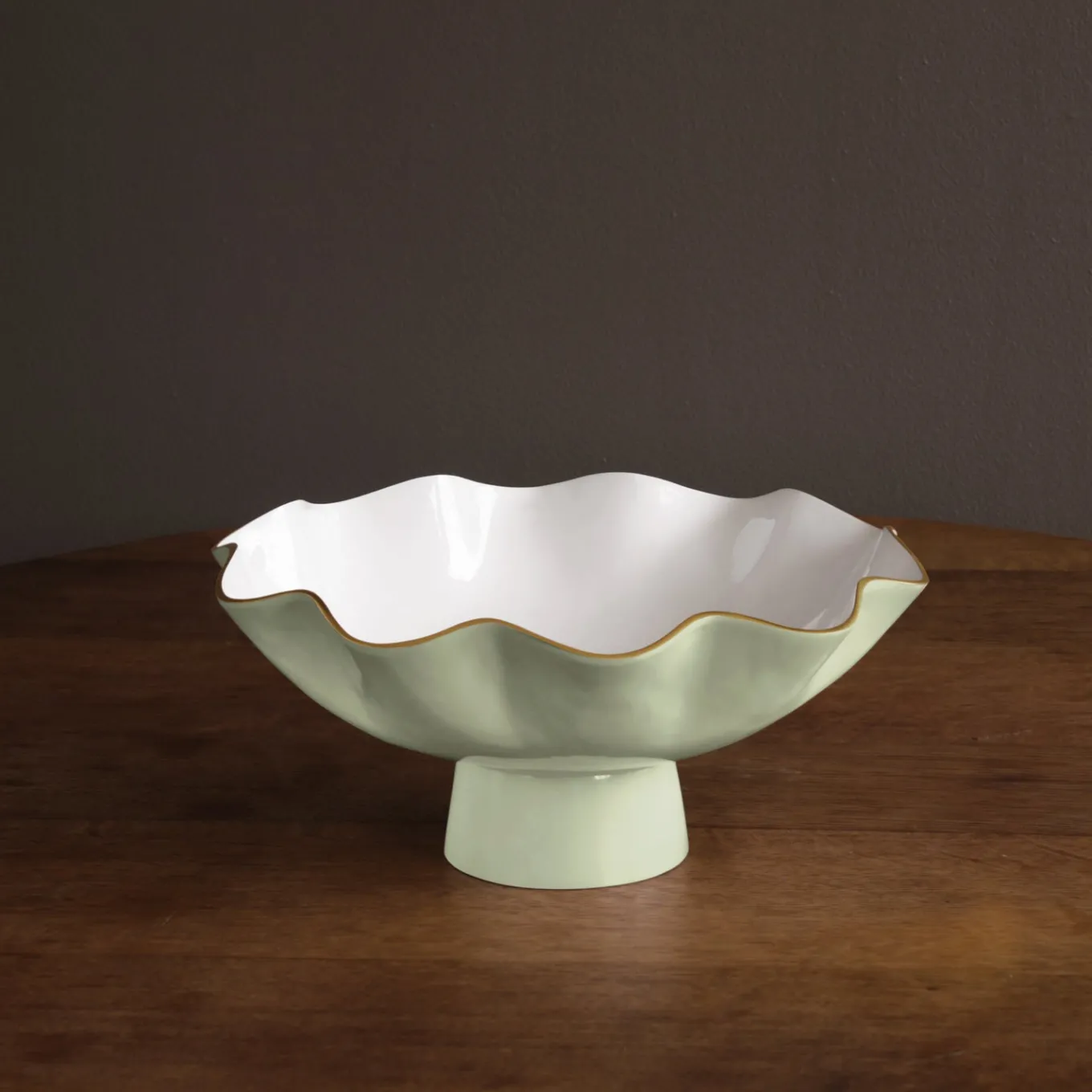 ENCANTO Carola Large Pedestal (Pistachio and White)