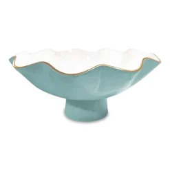 ENCANTO Carola Large Pedestal (Turquoise and White)