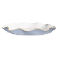 ENCANTO Carola Large Round Platter (Periwinkle and White)