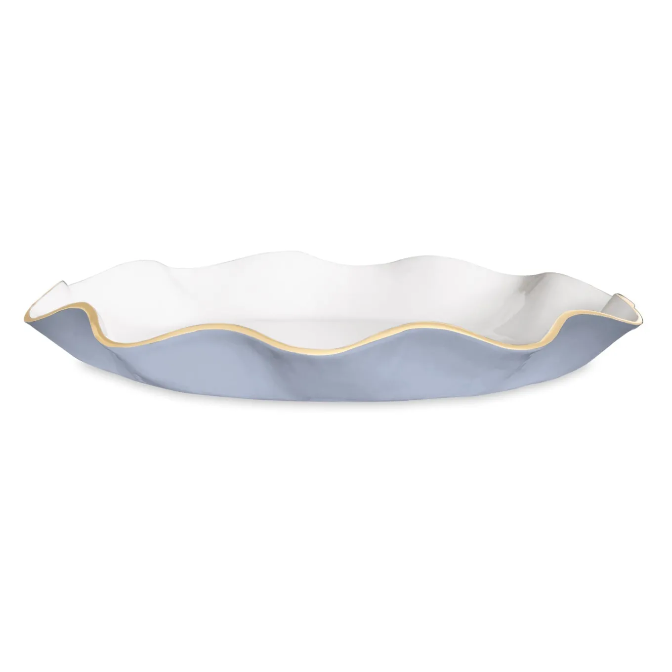 ENCANTO Carola Large Round Platter (Periwinkle and White)