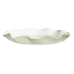ENCANTO Carola Large Round Platter (Pistachio and White)