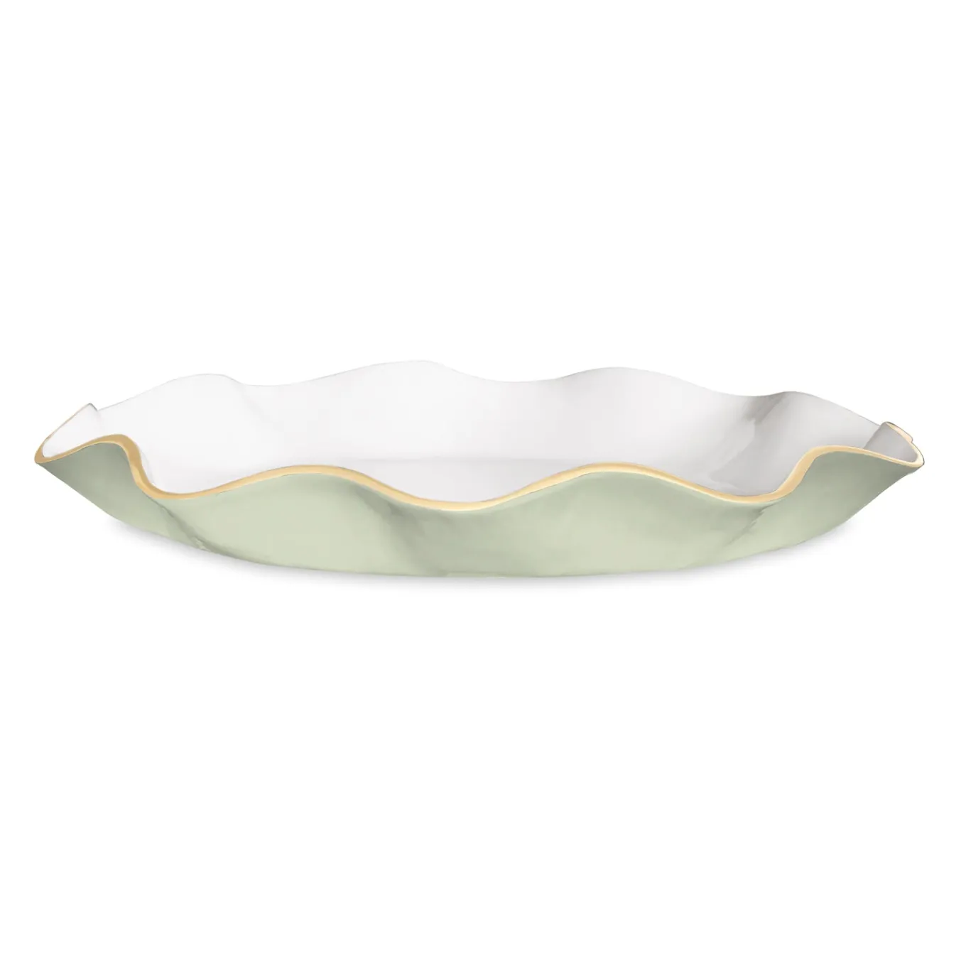 ENCANTO Carola Large Round Platter (Pistachio and White)