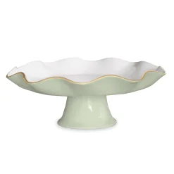 ENCANTO Carola Pedestal Cake Plate (Pistachio and White)