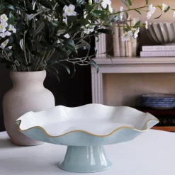 ENCANTO Carola Pedestal Cake Plate (Slate and White)