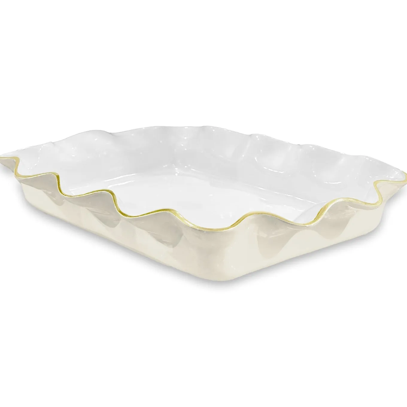 ENCANTO Carola Rectangle Casserole Holder (Cream and White)
