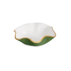 ENCANTO Carola Small Round Bowl Leaf Green and White