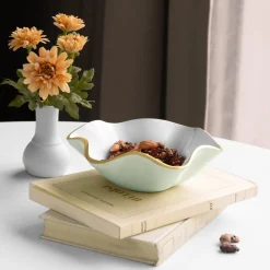 ENCANTO Carola Small Round Bowl (Pistachio and White)