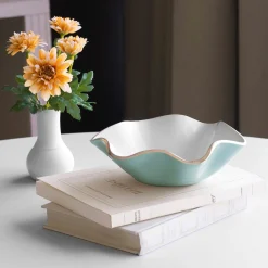 ENCANTO Carola Small Round Bowl (Turquoise and White)