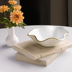ENCANTO Carola Small Round Bowl (Cream and White)