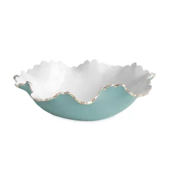 ENCANTO Colette Large Bowl (Turquoise and White)