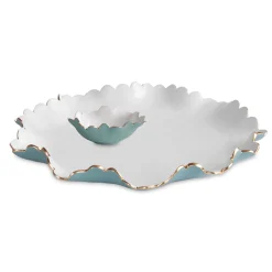 ENCANTO Colette Large Chip and Dip (Turquoise and White)