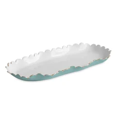 ENCANTO Colette Oblong Tray (Turquoise and White)
