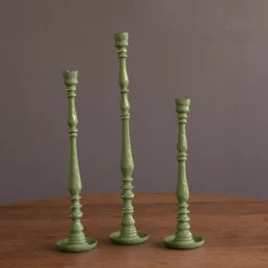 ENCANTO Crosby Large Candlestick Holder (Leaf Green)