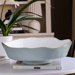 ENCANTO Dakota Large Bowl (Slate and White)