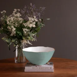 ENCANTO Demeter Large Bowl (Turquoise and White)