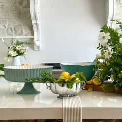 ENCANTO Demeter Large Bowl (Turquoise and White)