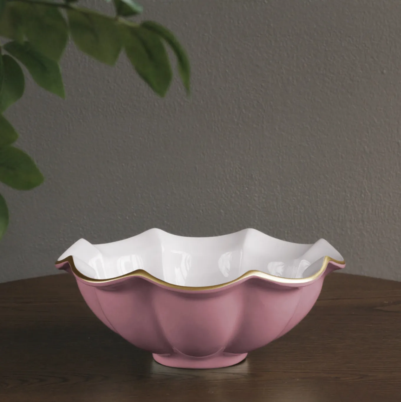 ENCANTO Devon Medium Bowl (Pink and White)