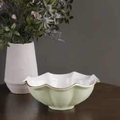 ENCANTO Devon Medium Bowl (Pistachio and White)