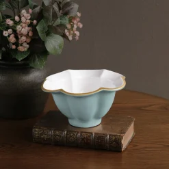 ENCANTO Devon Small Bowl (Turquoise and White)