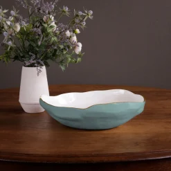 ENCANTO Nuevo Large Bowl (Turquoise and White)