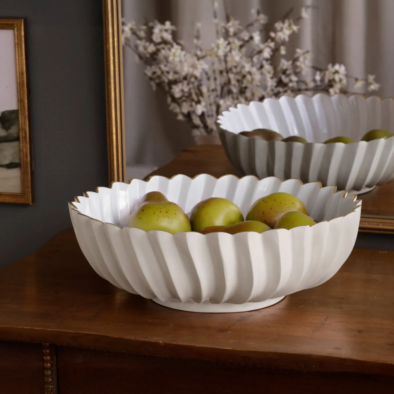 ENCANTO Orlando Large Bowl (Cream and White)