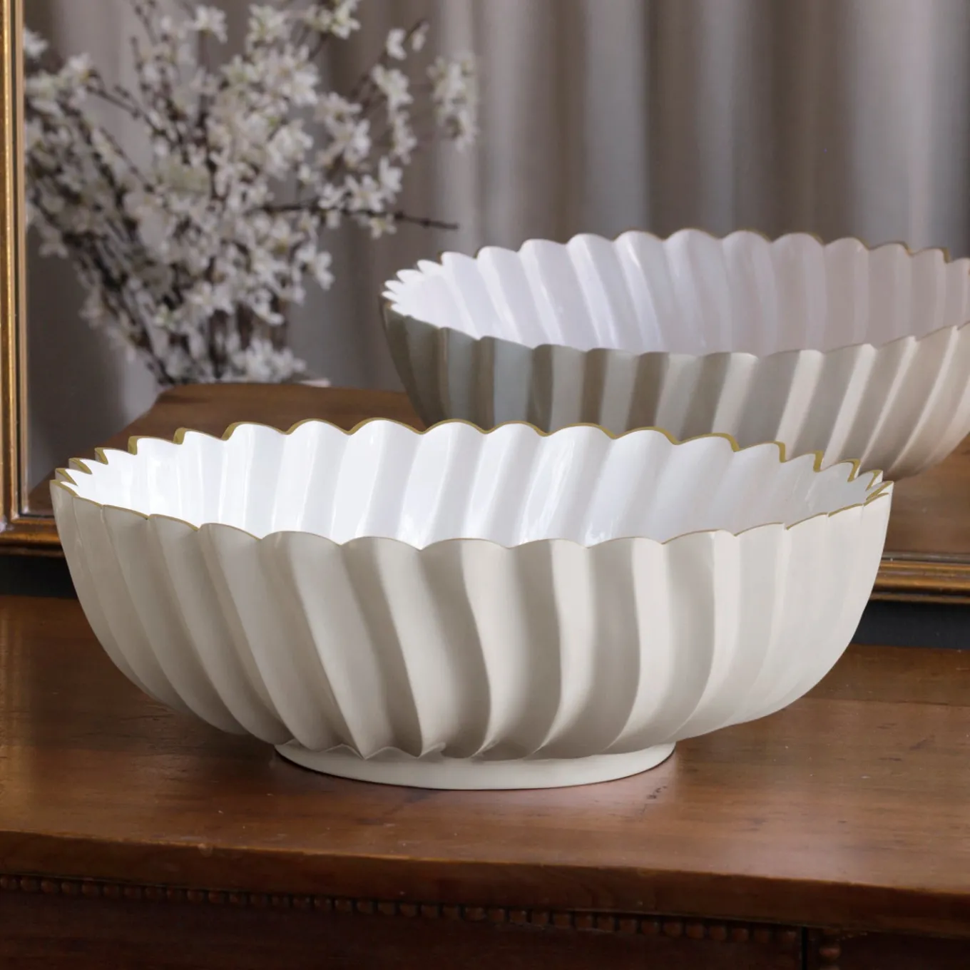 ENCANTO Orlando Large Bowl (Cream and White)