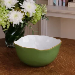 ENCANTO Osaka Large Bowl Leaf Green and White