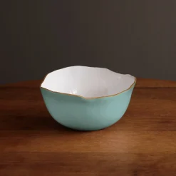 ENCANTO Osaka Large Bowl (Turquoise and White)