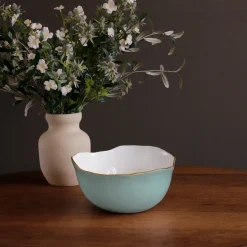 ENCANTO Osaka Large Bowl (Turquoise and White)
