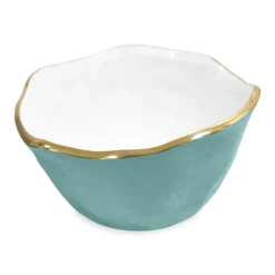 ENCANTO Osaka Small Bowl (Turquoise and White)