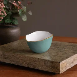 ENCANTO Osaka Small Bowl (Turquoise and White)