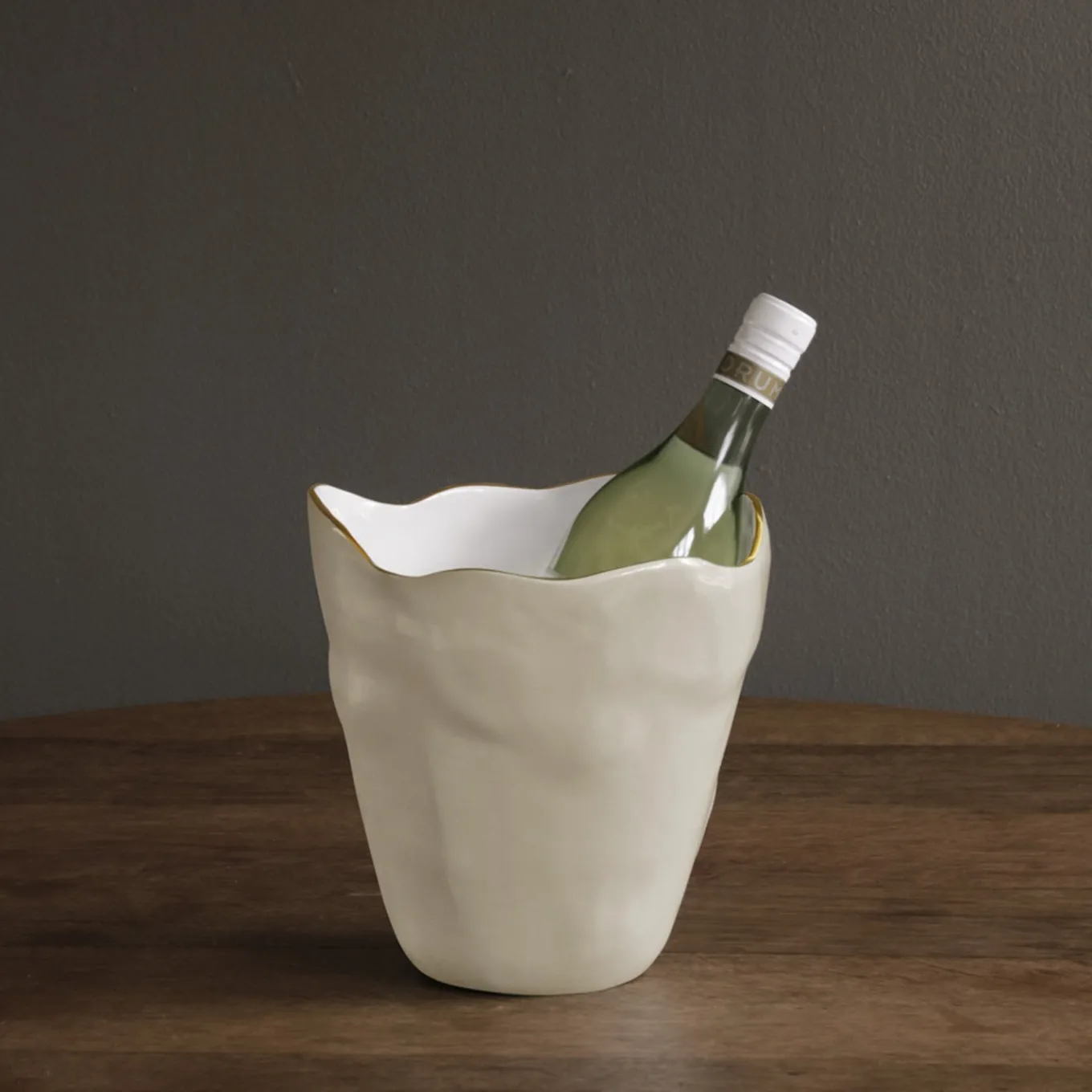 ENCANTO Soho Large Ice Bucket (Cream and White)