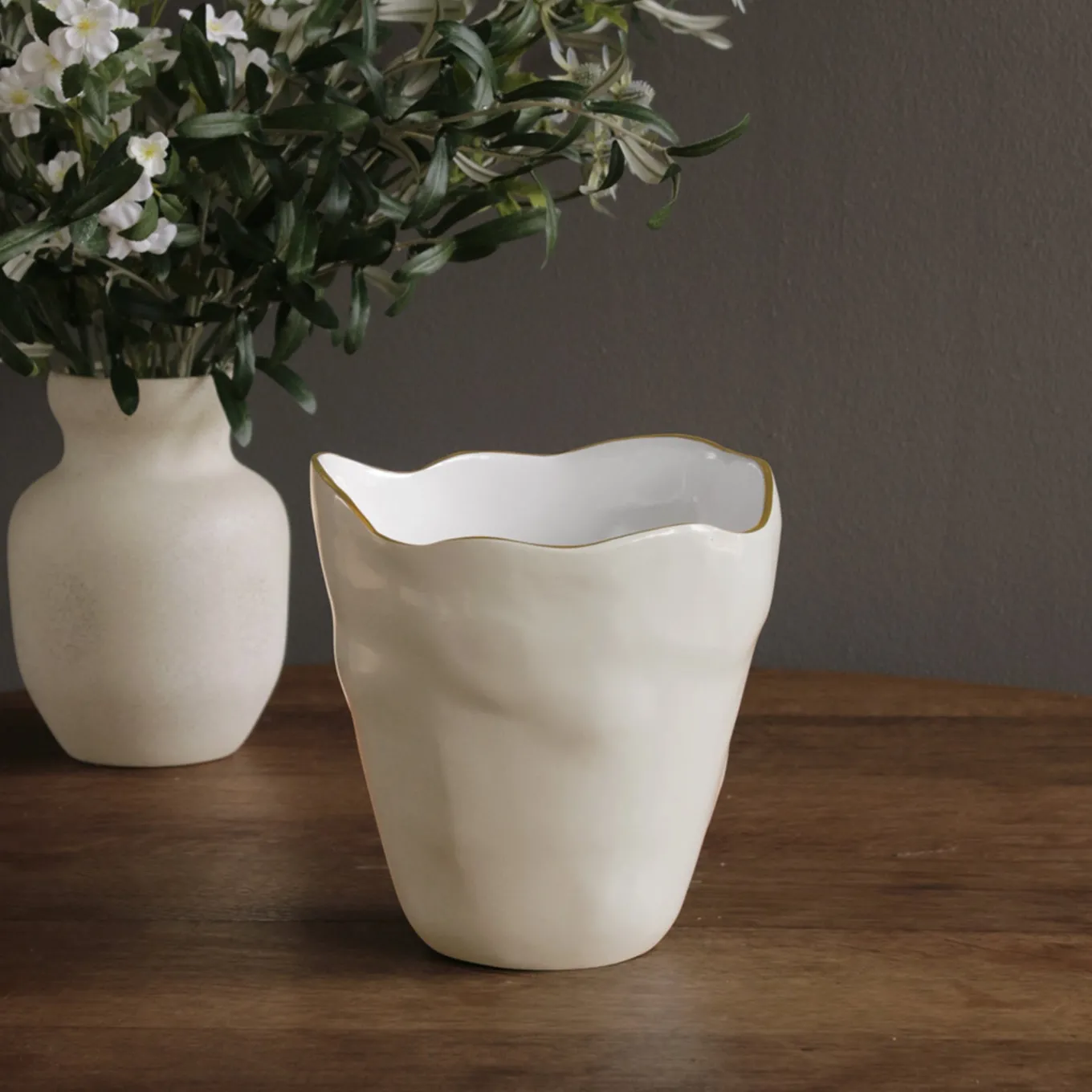 ENCANTO Soho Large Ice Bucket (Cream and White)