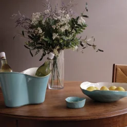 ENCANTO Soho Wine Coaster (Turquoise and White)