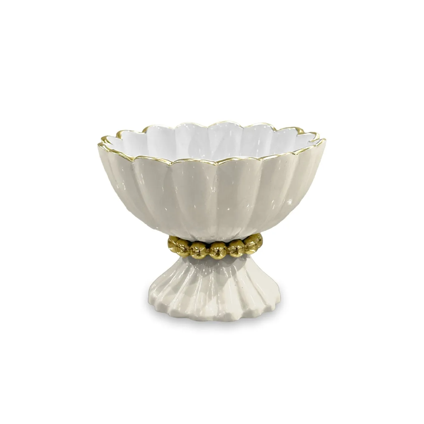 ENCANTO Vienna Mini Pedestal with Spoon (Cream and White)