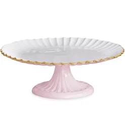 ENCANTO Vienna Pedestal Cake Plate Camellia and White