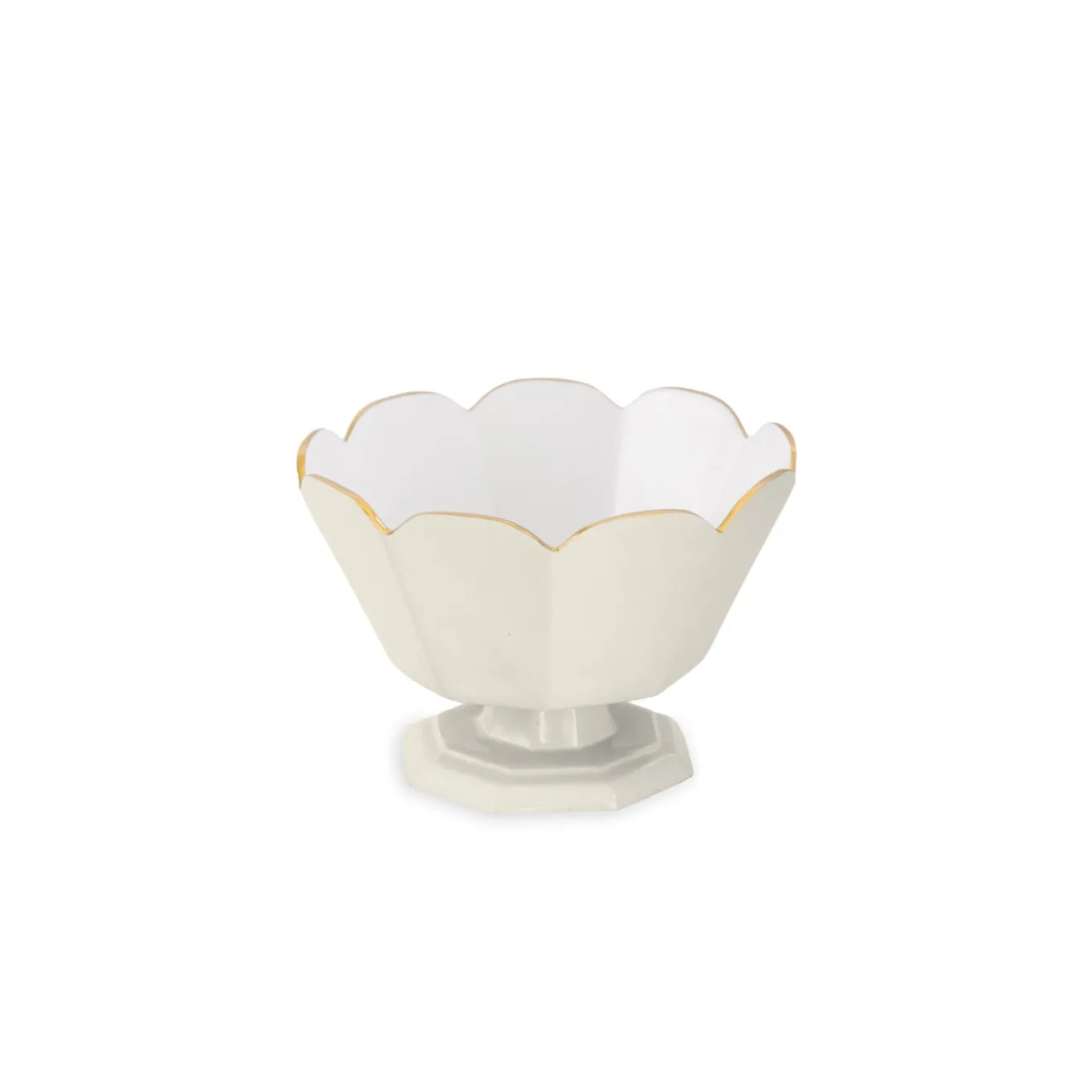 ENCANTO Vintage Faceted Pedestal Cream and White