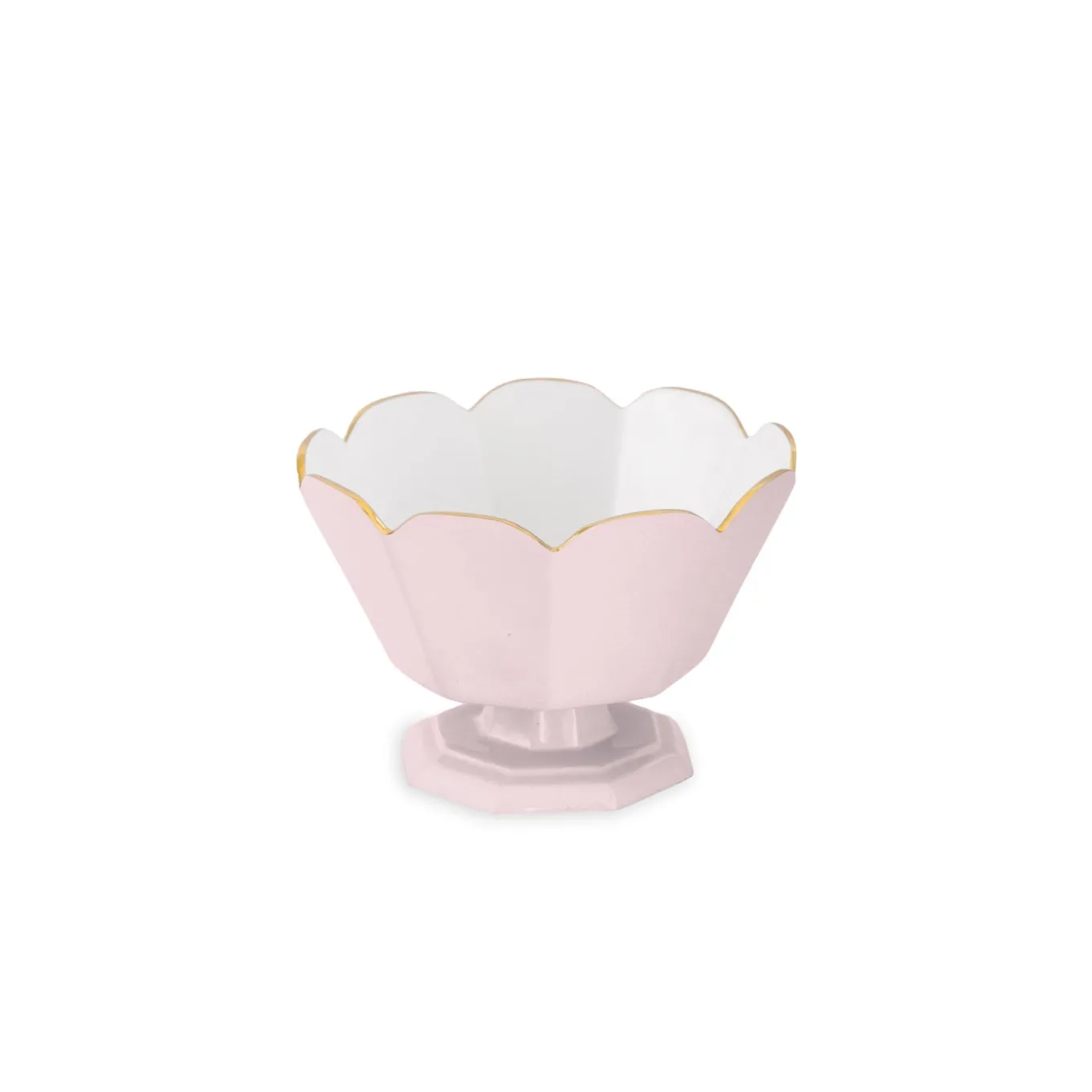 ENCANTO Vintage Faceted Pedestal Camellia and White