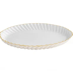 ENCANTO Vintage Swirl Oval Tray Cream and White