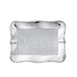GIFTABLES Pearl Denisse Rectangular Engraved Tray - Thankful for You