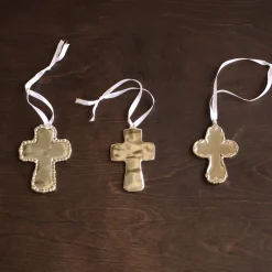 GIFTABLES Sierra Modern Athens Cross Ornament (Shiny Gold)