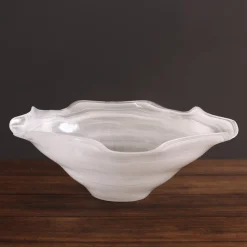 GLASS Alabaster Wave Large Bowl (White)