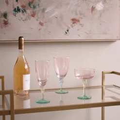 GLASS Aquarelle Wine (or All Purpose) Glass Set of 4 (Multi)