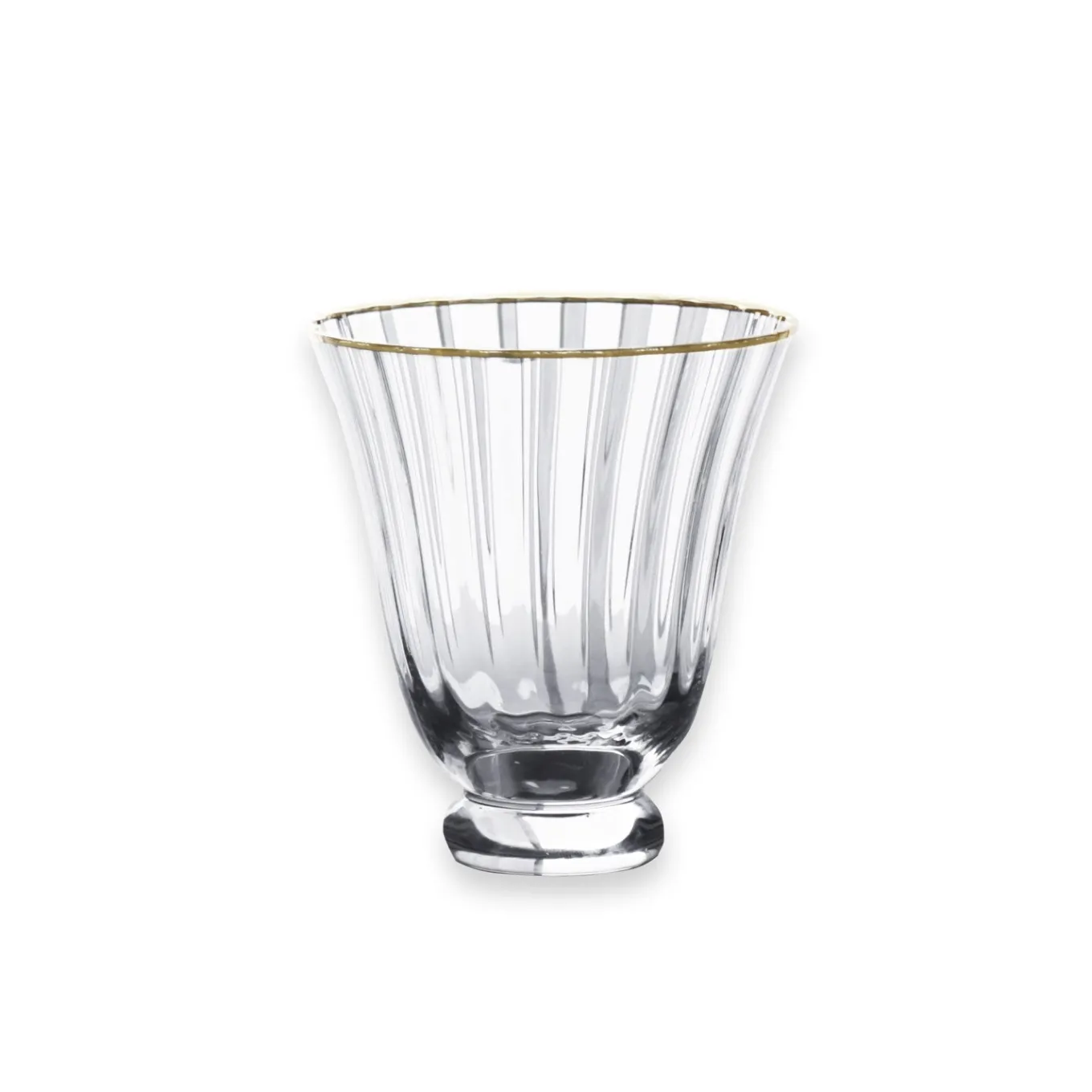 GLASS Audrey Stemless All Purpose Glass with Gold Rim Set of 4 (Clear